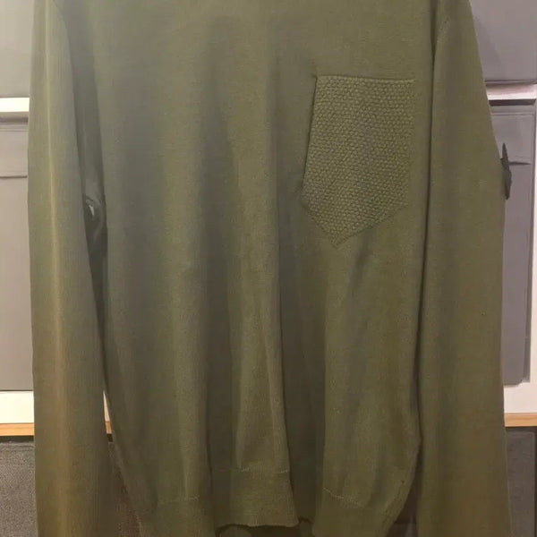 [BUNJANG] Stone Island Shadow Project Knit Olive Khaki Pocket Design / 스톤아일랜드 니트 올리브 카키 포켓 디자인