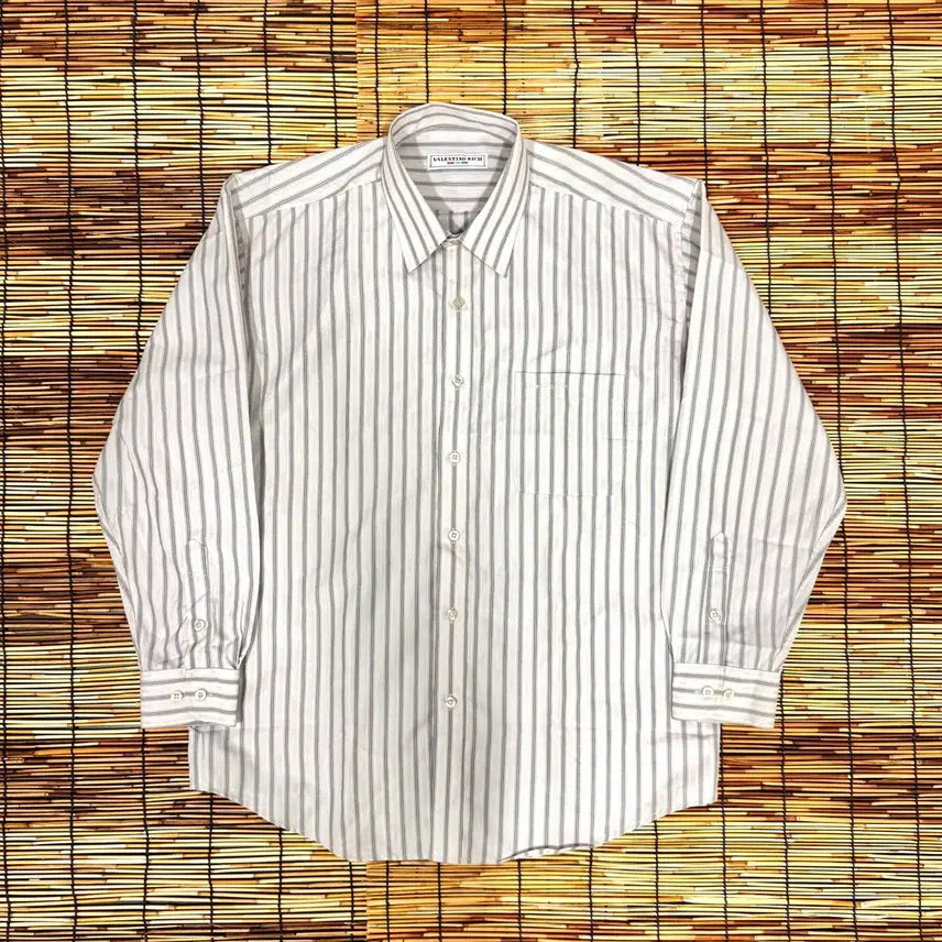 [BUNJANG] Valentino Riche White Stripe Shirt L / 발렌티노 리치 화이트 스트라이프 셔츠 L