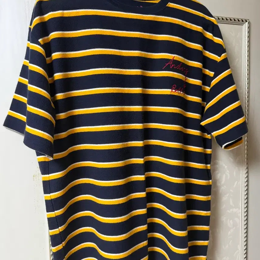 [BUNJANG] Andersson Bell Stripe Short Sleeve T-Shirt Yellow/Navy XL / 앤더슨벨 스트라이프 반팔티 옐로우/네이비 XL 판매합니다.