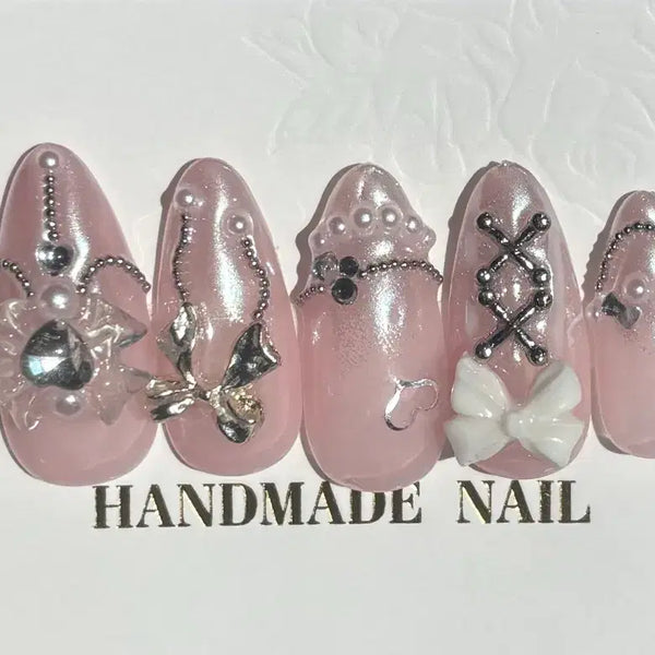 [BUNJANG] Lovely Pink Princess Nail Tips / 핑크공주네일
