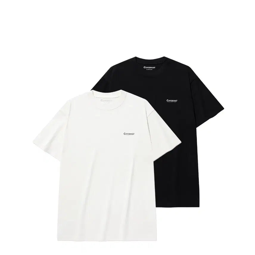 [BUNJANG] Covernat Unisex Cool Cotton T-Shirt 2-Pack / 커버낫 남녀공용 쿨 코튼 티셔츠 2p XS 사이즈 2개