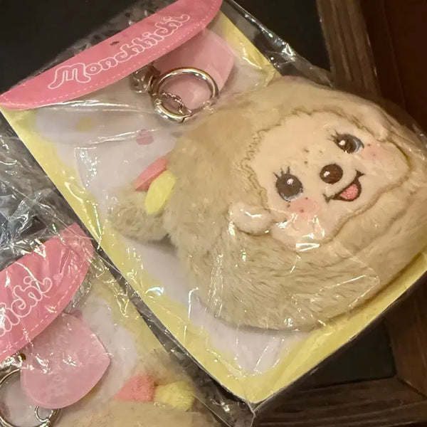 [BUNJANG] Love Happy Angel Monchhichi Coin Pouch Keychain / 러브해피엔젤 몬치치 동전지갑 파우치 키링