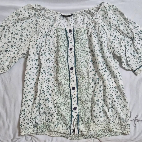 [BUNJANG] Vintage Japanese Floral Pattern Blouse / [일본 빈티지] 플로럴 패턴 블라우스