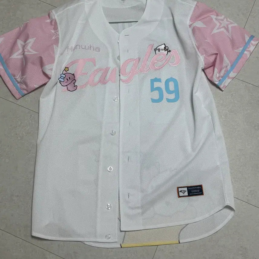 [BUNJANG] Hanwha Eagles Kkomsuni Replica Baseball Jersey White Size 95 - Heo In-seo #59 / 한화이글스 꿈순이 레플리카 유니폼 화이트 95 사이즈 59 허인서 마킹