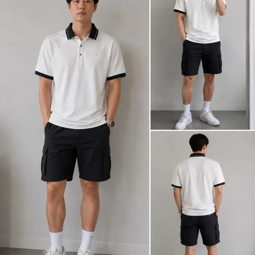[BUNJANG] Mark &ロナ White Golf Short Sleeve Polo T-shirt / 마크앤로나 화이트 골프 반팔 카라티100(곳곳 스크레치)