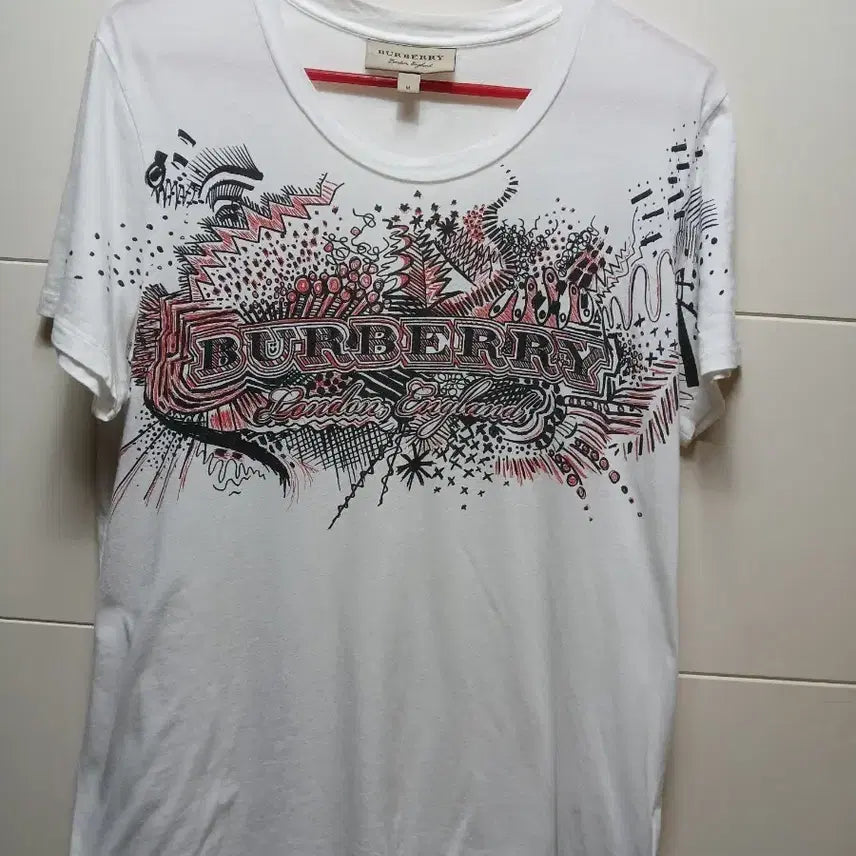 [BUNJANG] Burberry Logo Print Short Sleeve T-Shirt White M / BURBERRY 버버리 로고 프린트 반팔 티셔츠 화이트M