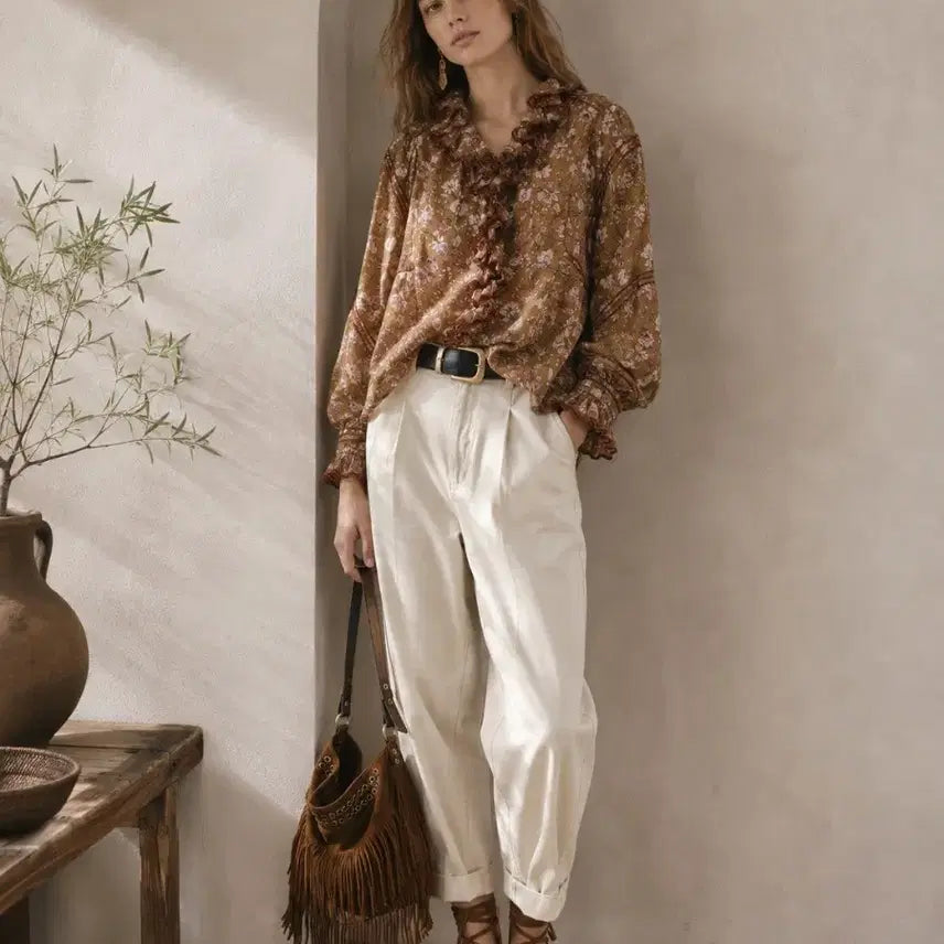 [BUNJANG] Isabel Marant Floral Ruffle Blouse / 이자벨 마랑 블라우스