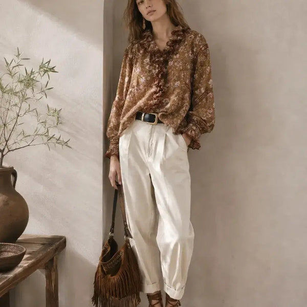 [BUNJANG] Isabel Marant Floral Ruffle Blouse / 이자벨 마랑 블라우스