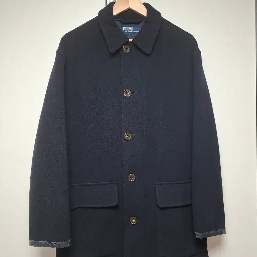 [BUNJANG] Polo Ralph Lauren Navy Wool Coat / 폴로 랄프로렌 네이비 모직 코트