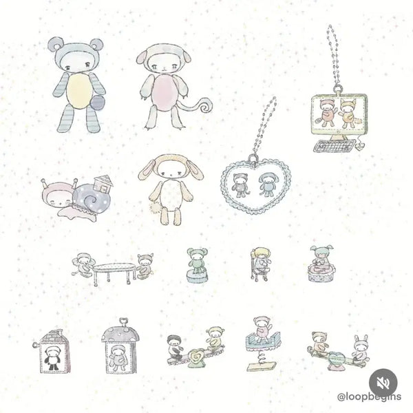 [BUNJANG] Rubin's Jeans Paper Dolls Dreams Kiss Cut 1m Roll / 1m 룹비긴즈 페이퍼돌드림즈 키스컷