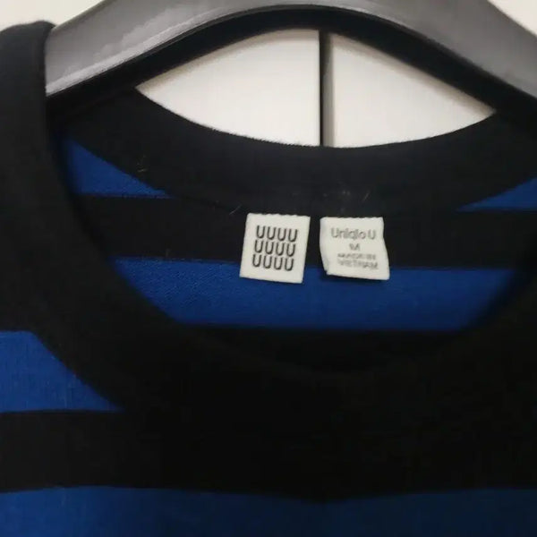 [BUNJANG] Uniqlo U Striped Short Sleeve T-Shirt - Blue/Black, Size M / 유니클로 U 스트라이프 반팔티 M 블루/블랙