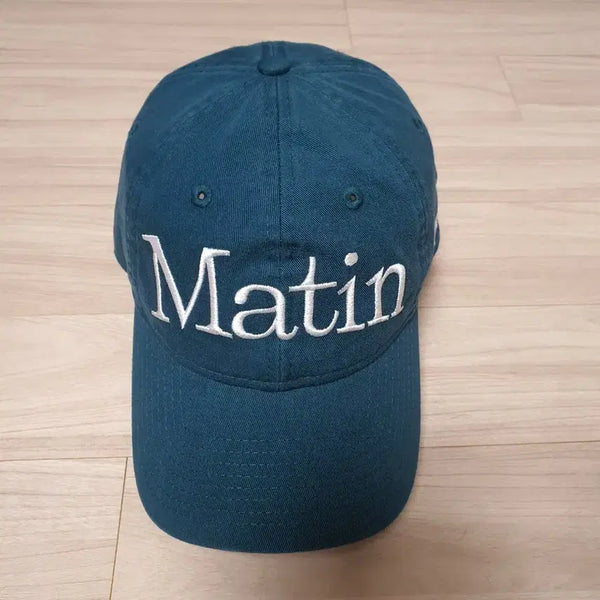 [BUNJANG] Matinkim Nué Unstructured Lettering Ball Cap Midnight Green / 새상품급 마땡킴 뉴에 언스트럭처 레터링 볼캡 모자 미드나이트 그린
