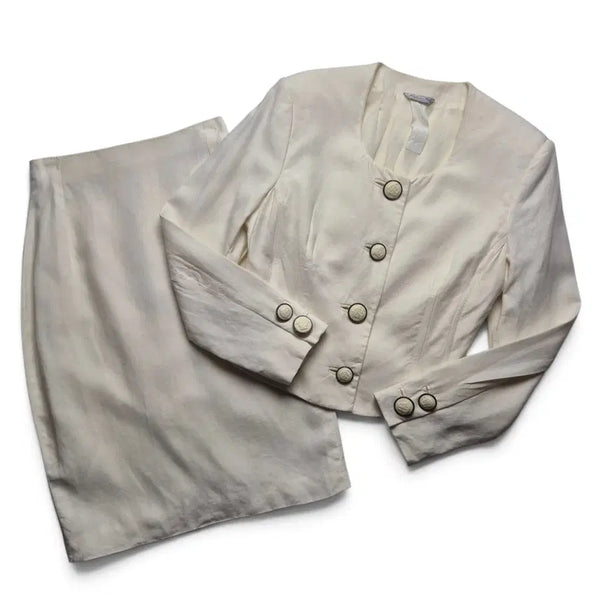 [BUNJANG] Gianni Versace Couture 90s Linen Two-Piece Set (Size S) / [3일간 20%할인] [S] 지아니 베르사체 꾸뛰르 90s 린넨 투피스
