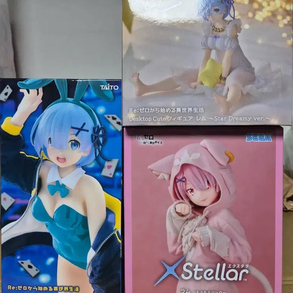 [BUNJANG] Re:Zero Rem/Ram 3-Piece Set (Sealed) / 미개봉 일괄)) 리제로 렘/람 3종 세트 정리