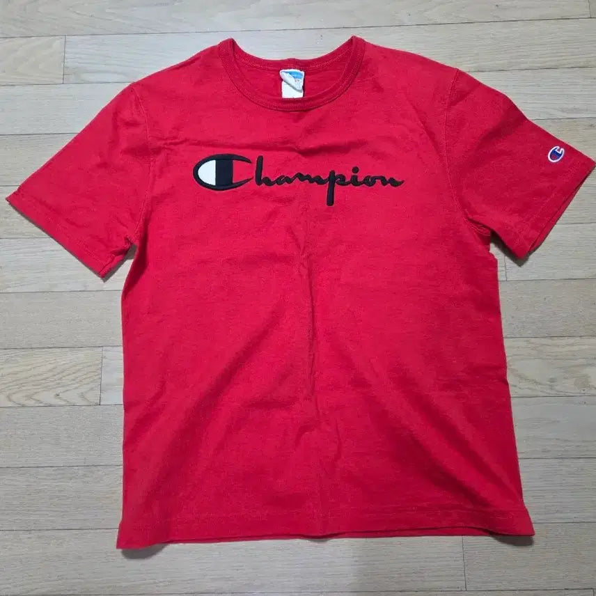 [BUNJANG] Champion Embroidered Logo Short Sleeve T-Shirt / (착샷) 챔피온 반팔티셔츠