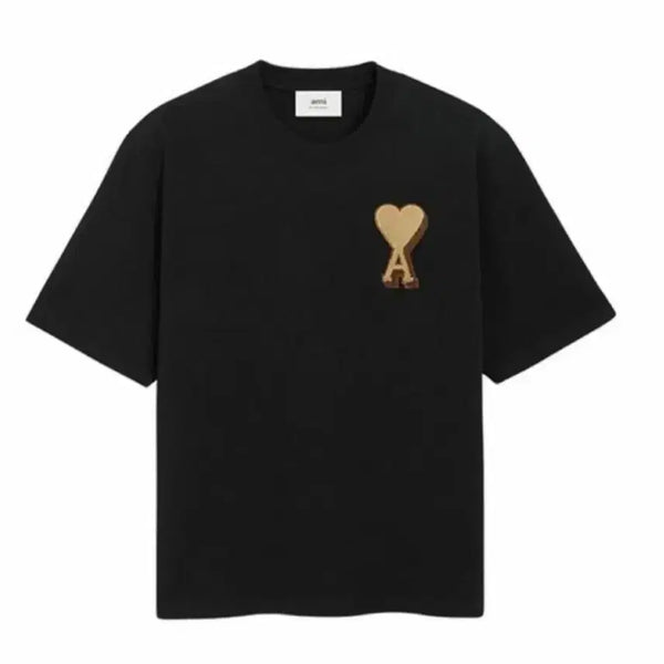[BUNJANG] Ami Heart Logo Short Sleeve T-Shirt Black S / 아미 하트 로고 반팔 티셔츠 블랙 S
