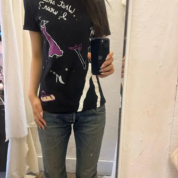 [BUNJANG] DKNY Beaded T-Shirt / DKNY 비즈 티셔츠