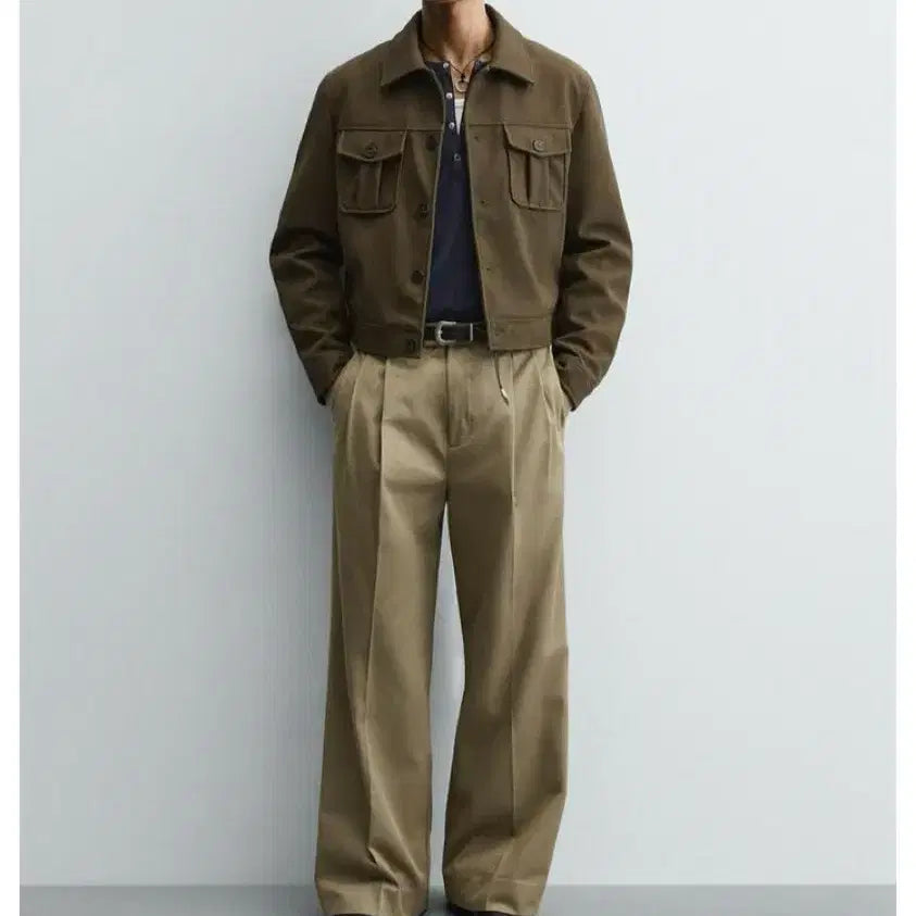 [BUNJANG] ZARA Cropped Fit Leather Jacket - Size L / 새)자라 크롭 핏 레더 자켓L