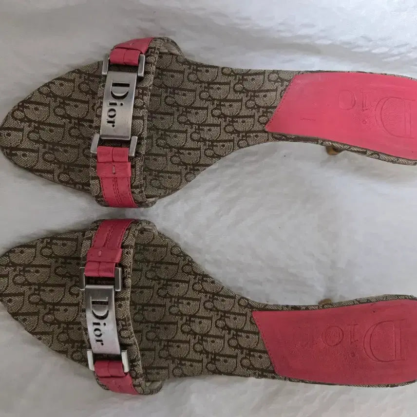 [BUNJANG] Dior Canvas Mule Sandals Pink Size 37 / 디올 뮬 샌들 핑크 37 반