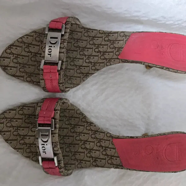 [BUNJANG] Dior Canvas Mule Sandals Pink Size 37 / 디올 뮬 샌들 핑크 37 반