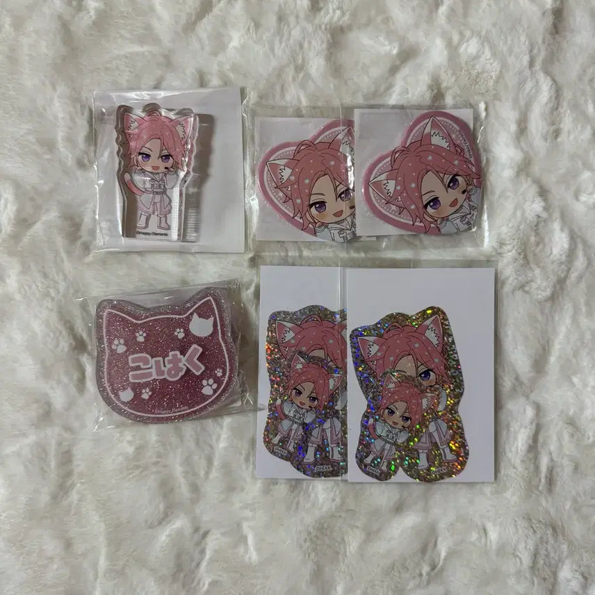 [BUNJANG] Ensemble Stars! Nanajatown Collaboration Oukawa Kohaku Crazy:B Name Acrylic Stand & Hologram Sticker Set / 앙스타 난쟈타운 콜라보 오우카와 코하쿠 크레이지비 코롯토 오나마에 하트 캔뱃지 홀로그램 스티커 냥자타운 아크릴 고양이 네임