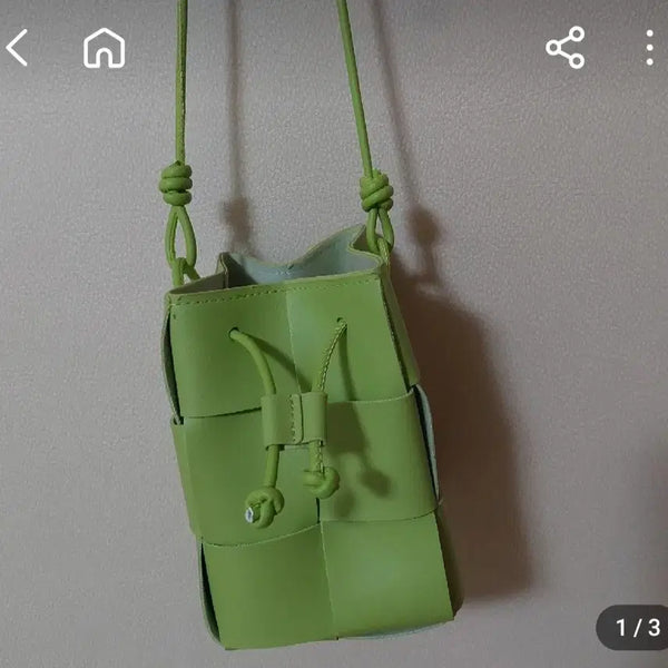 [BUNJANG] Green Mini Bucket Crossbody Bag / 그린 버킷백미니크로스백(구매후 거의 사용안함)