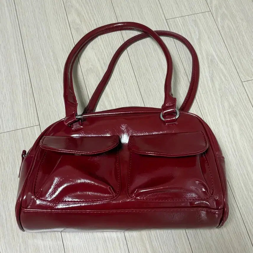 [BUNJANG] Burgundy Leather Crossbody Bag / 버건디 크로스백 가방