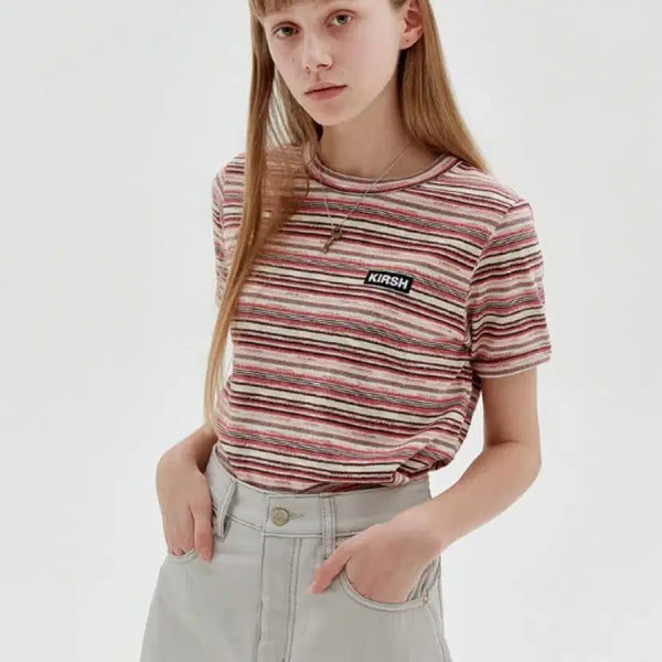 [BUNJANG] Kirsh Striped Short Sleeve T-Shirt / 키르시 반팔
