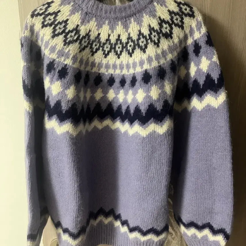 [BUNJANG] BEAMS Nordic Knit Purple L / 빔즈 노르딕 니트 퍼플 L