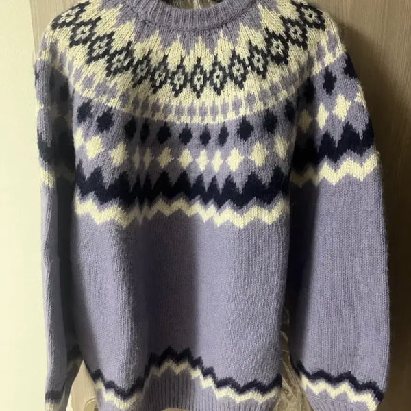 [BUNJANG] BEAMS Nordic Knit Purple L / 빔즈 노르딕 니트 퍼플 L