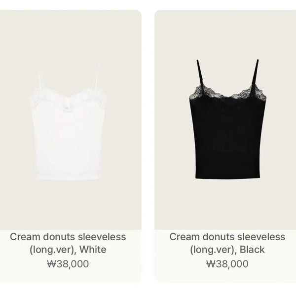 [BUNJANG] Clishere Cream Donut Long Sleeveless / (구함) 클리시어 크림도넛 롱 슬리브리스