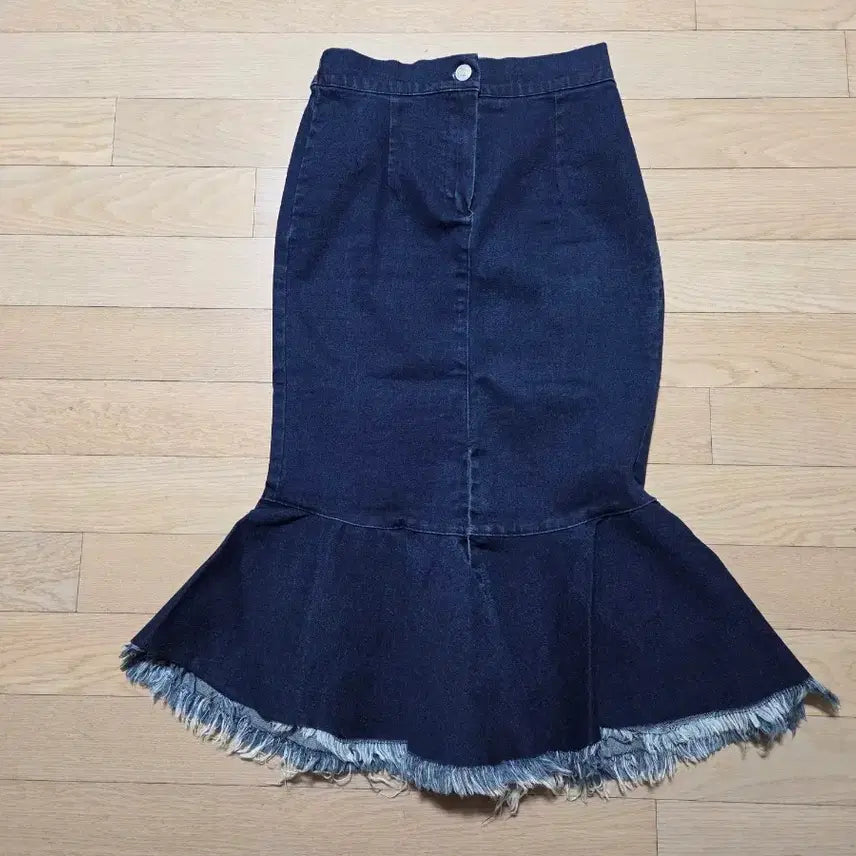 [BUNJANG] Denim Mermaid Midi Long Skirt / (착샷) 데님 머메이드 미디롱스커트