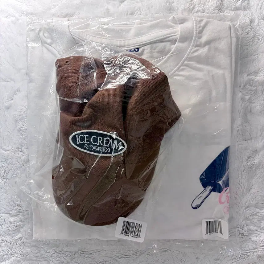 [BUNJANG] TXT Yeonjun No Labels Part 02 Ice Cream Collection Limited Edition Ball Cap & T-Shirt Bundle Set / 연준 No labels part02 아이스크림 미국 한정 볼캡&티셔츠
