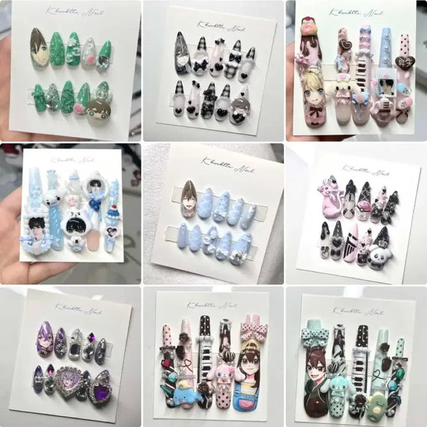 [BUNJANG] Custom Handmade Anime Nail Tips / 수제네일팁사실분 애니네일팁 오타쿠 양산형 아이돌 주문제작 오마카세 엠보 프린팅 파츠 다가능