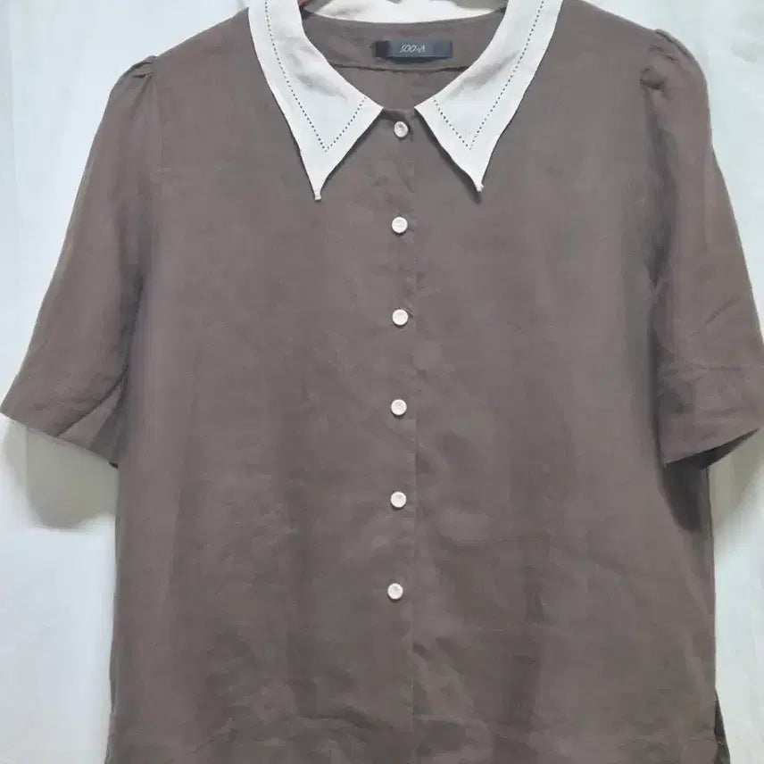 [BUNJANG] SOOA Brown Collar Blouse / SOOA 브라운카라블라우스