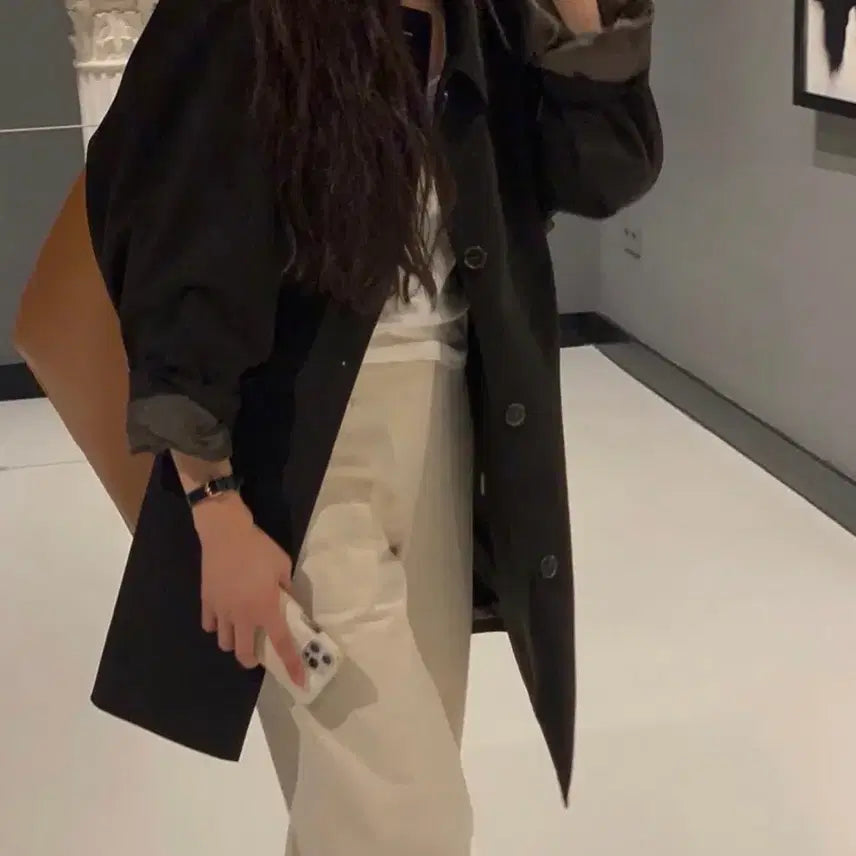 [BUNJANG] Maybe Baby Vegan Suede Half Trench Jacket (Dark Brown) / [메이비베이비] 디어리스트 비건 스웨이드 하프트렌치자켓 (진브라운)