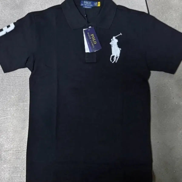 [BUNJANG] Polo Ralph Lauren Big Pony Cotton Polo Shirt Black / 폴로 빅포니 카라티 블랙 정품 새상품