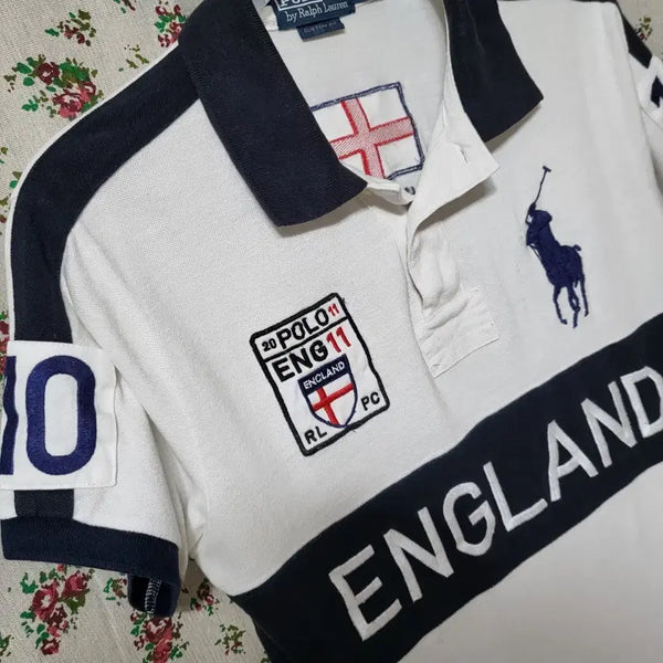 [BUNJANG] Polo Ralph Lauren England Limited Edition Polo Shirt - Men/Unisex M / 상태굿 정품 폴로 랄프로렌 잉글랜드 희긔 한정 10번 카라티 남여공용 M
