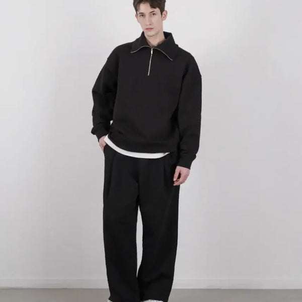 [BUNJANG] Rio Homme Carpenter Tuck Sweatpants Black (Wide Sweatpants) Size 1 (M) / 리우옴므 카펜터 턱 스웻 팬츠 블랙 (와이드 스웨트 팬츠) 1(M)