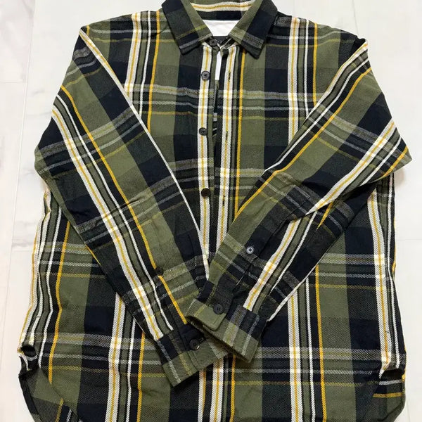 [BUNJANG] TIME Check Shirt Thick Cotton / 타임 체크 셔츠 두꺼운면 100 사이즈