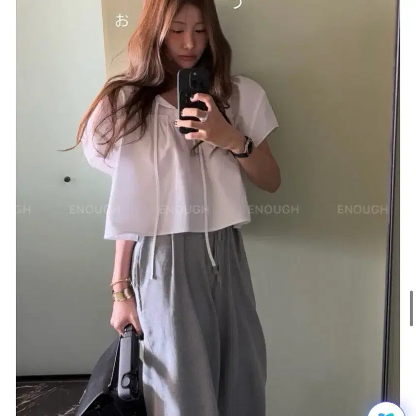 [BUNJANG] F Outfit Kuro Blouse White / [F]아웃핏 쿠로 블라우스 화이트