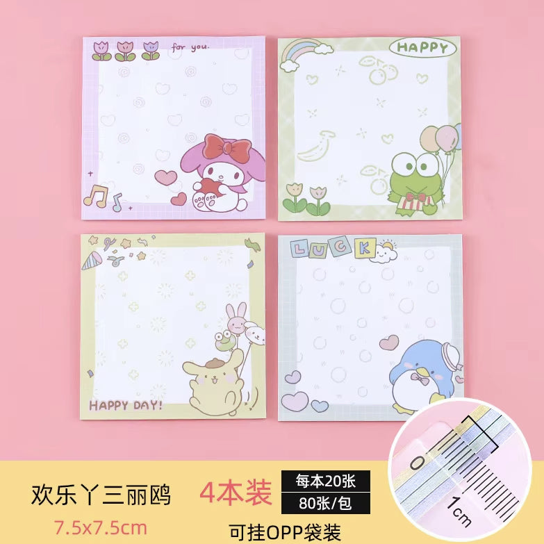 [BUNJANG] Sanrio 80-Sheet Memo Pad / 산리오 메모지 80매