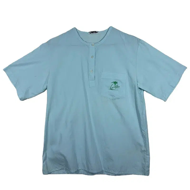 [BUNJANG] Light Blue Polyester Blend Shirt [S] / 라이트 블루 셔츠 [S] 폴리에스터 혼방