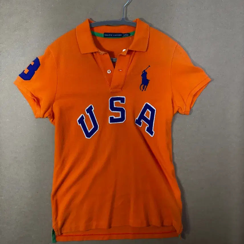 [BUNJANG] Polo Ralph Lauren USA Short Sleeve Polo Shirt - Orange, Size S / 폴로 랄프로렌 오렌지 USA 반팔 카라티