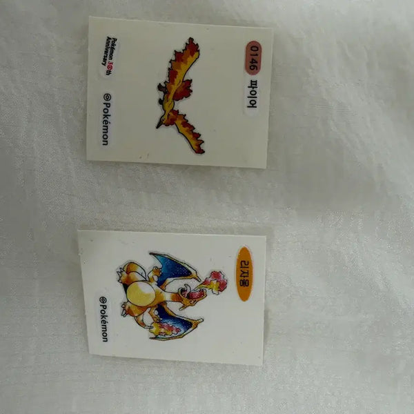 [BUNJANG] Pokemon Stickers Charizard & Moltres Set / 포켓몬 스티커 리자몽 파이어