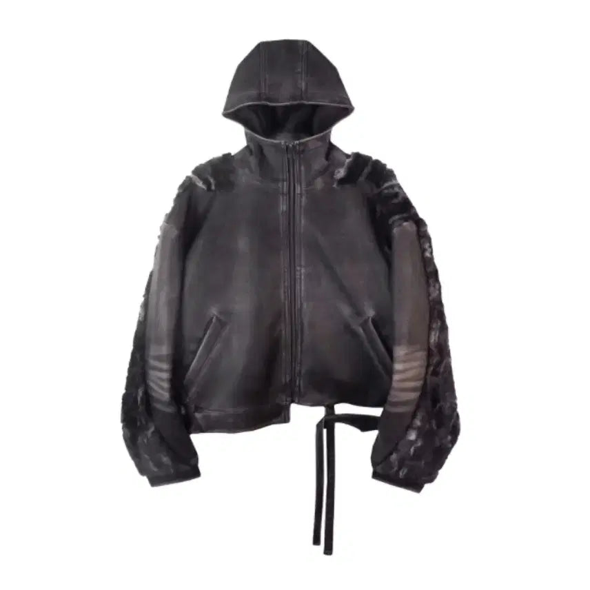 [BUNJANG] AE SYNCTX Faux Leather Jacket Washed Brown / [AE SYNCTX : 에이시넥틱스] 가죽 레더 자켓