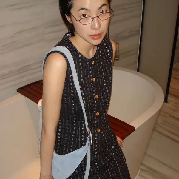 [BUNJANG] MAZINE Flower Jacquard Sleeveless Top / 마조네 FLOWER JACQUARD SLEEVELESS