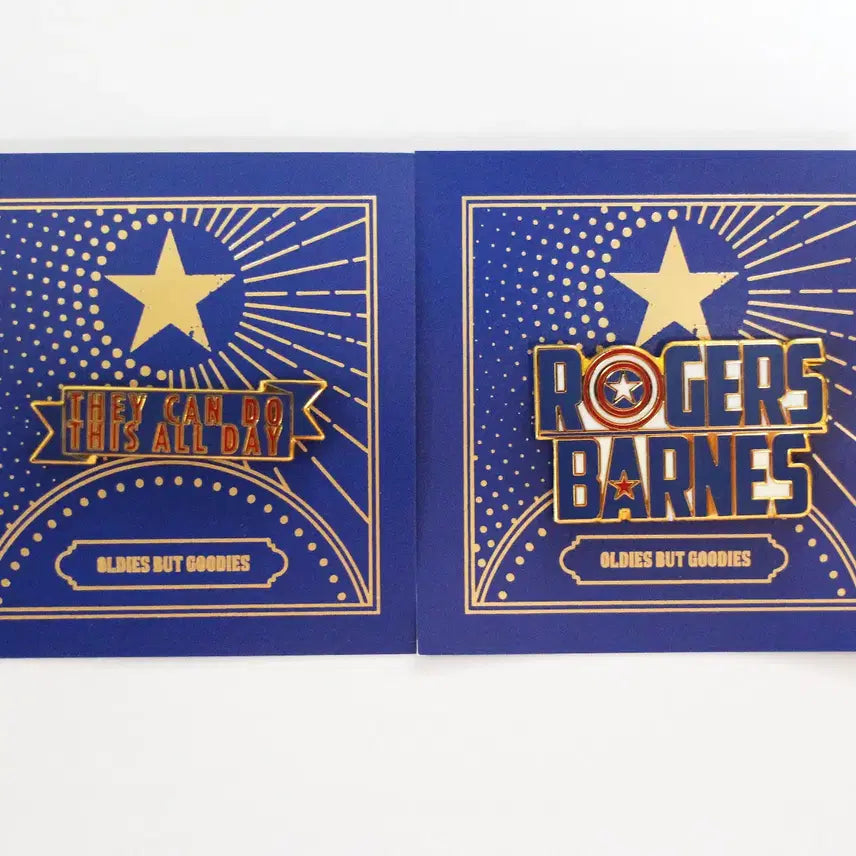 [BUNJANG] Marvel Captain America & Winter Soldier 2-Set Metal Pin Badge / [새상품] 마블 캡틴 아메리카 & 윈터솔져 2종 세트 (로저스 반즈 & 대사) 금속 뱃지 금속 배지