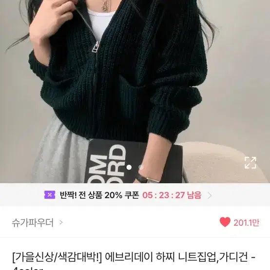 [BUNJANG] Hachi Knit Zip-Up Cardigan Navy / 에이블리 하찌 니트 집업 가디건