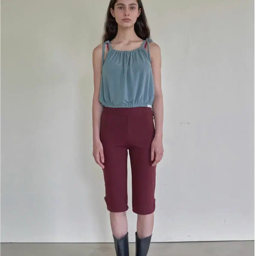 [BUNJANG] Happyyogiiz Cosmo Shirring Top - Dark Mint / 해피요기즈 코스모 셔링 탑